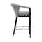 Armen Living Aileen Outdoor Patio Bar Stool in Aluminum and Wicker with Gray Cushions 840254333192 - alternate 4